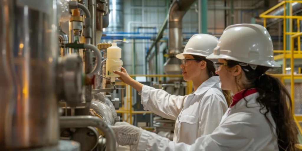 Industrial chemical plant inspection by engineers at top chemical manufacturers in China