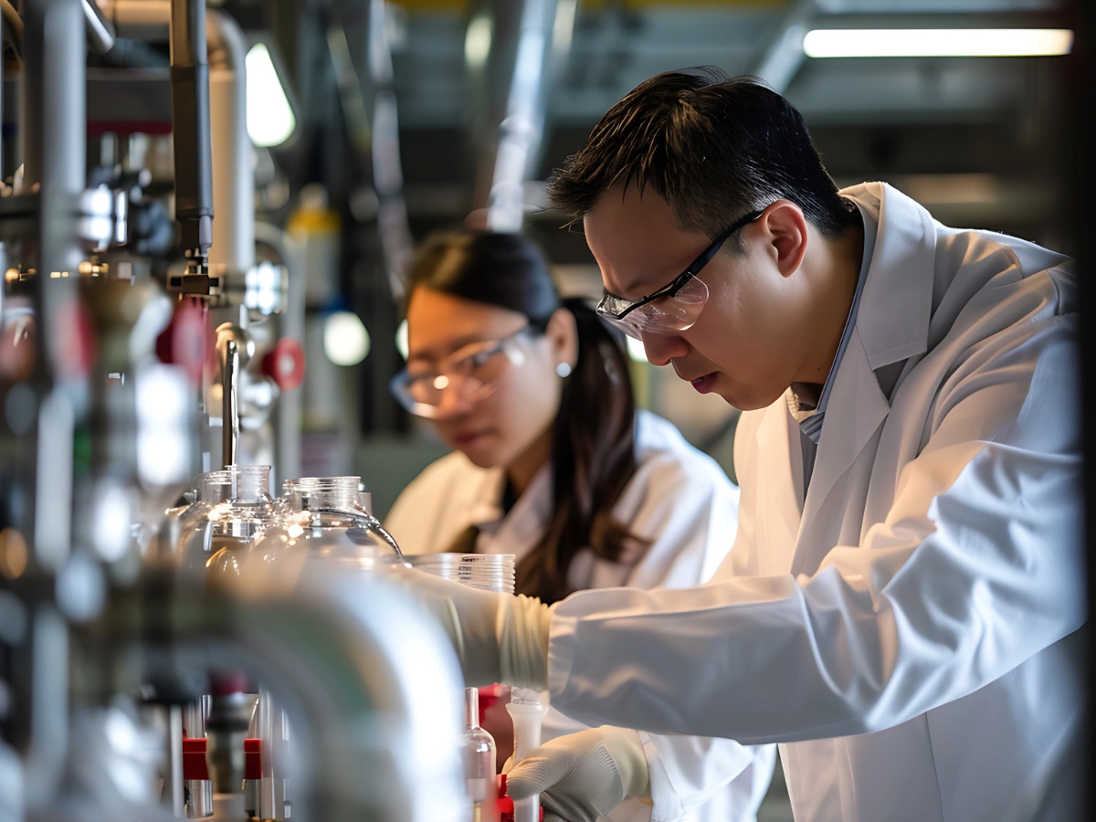Scientists working in an advanced laboratory facility representing top chemical manufacturers in China